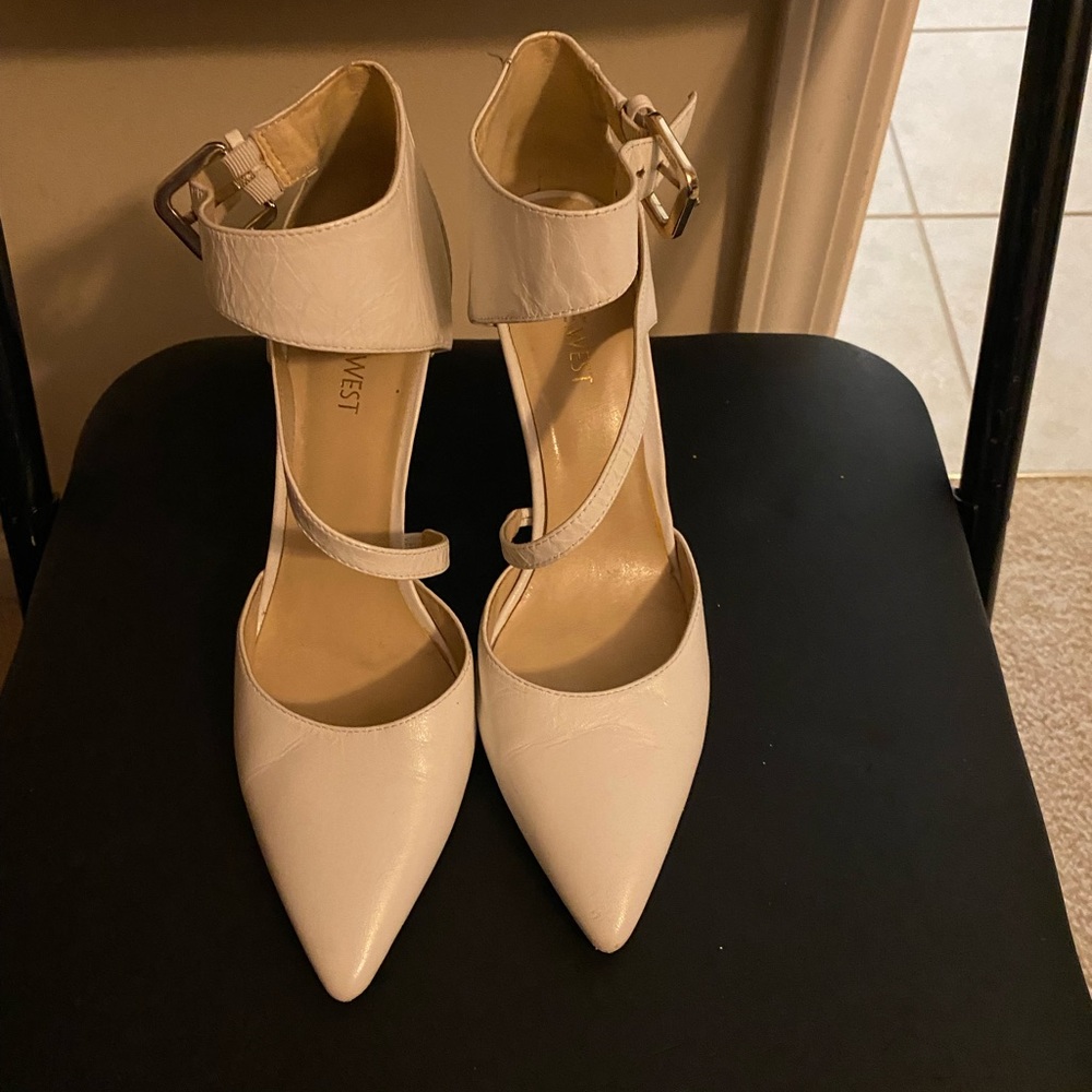 White Nine West heels